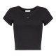 Calvin Klein Γυναικεία κοντομάνικη μπλούζα Slim Ribbed Cotton Badge T-shirt